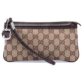 Pochette e borsa a mano Gucci GG Canvas Horsebit beige