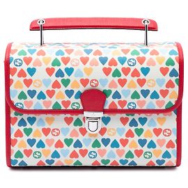 Borsa a mano cuore in tela rivestita rossa per bambini Gucci