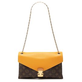 Gelbe Louis Vuitton Monogram Pallas Chain Shoulder Bag Umhängetasche