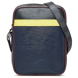 Black Louis Vuitton Epi Damier Graphite Danube Slim Crossbody Bag