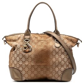 Borsa Gucci GG Lurex Heart Bit marrone