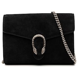 Borsa a tracolla Dionysus in scamosciato nero Gucci con catena