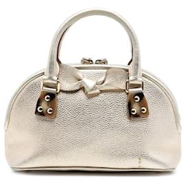 Borsa a mano Bloomsbury in pelle di vitello granulata Burberry Small Gold