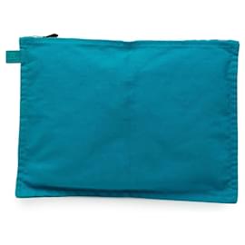 Pochette con cremallera Hermès Toile Bora Bora Blue GM