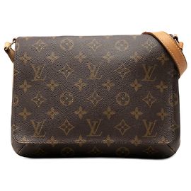 Borsa a tracolla Louis Vuitton Monogram Musette Tango con tracolla corta marrone