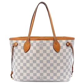 Borsa Tote Louis Vuitton Damier Azur Neverfull PM bianca