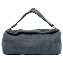 Borsa a tracolla in tweed grigio Prada
