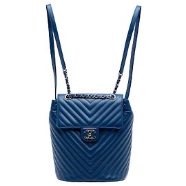 Zaino Chanel Small Chevron Calfskin Urban Spirit blu