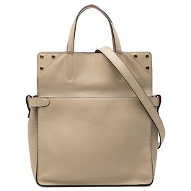Bolsa satchel bege Fendi Vitello Grace and Suede Flip