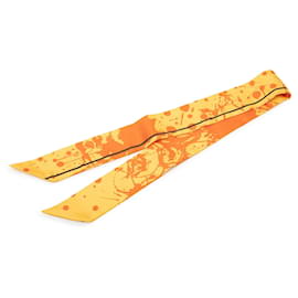Foulard in seta Twilly Hermès Orange Paint Splatter