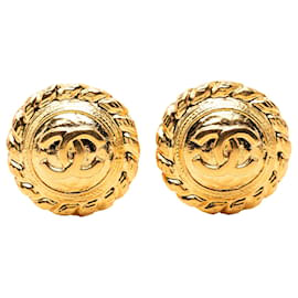 Orecchini a cerchio Chanel CC placcati oro