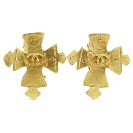 Chanel CC Clip-Ohrringe vergoldet
