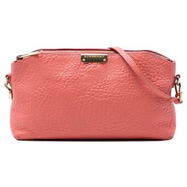Borsa a tracolla Chichester in pelle a grana fine con stampa check rosa Burberry