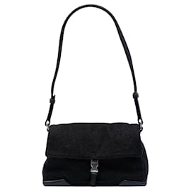 Borsa a tracolla in lana nera Prada Sports Line