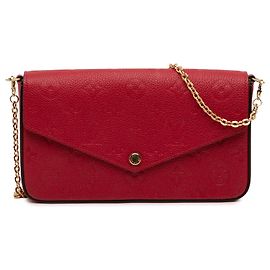 Borsa a tracolla Pochette Felicie Monogram Empreinte rossa Louis Vuitton