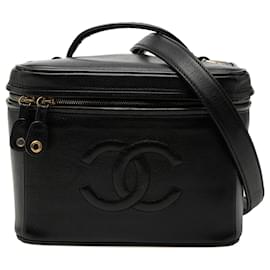 Beauty case Chanel CC Caviar nero