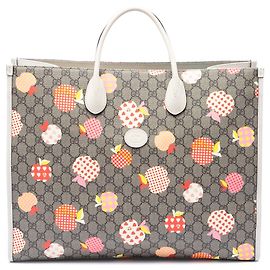 Borsa satchel Gucci Large GG Supreme Les Pommes Apple and Heart Interlocking GG beige