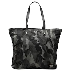 Tote Prada Tessuto Camouflage Grigio