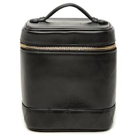 Beauty case in agnello Chanel CC nero