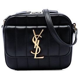 Borsa a tracolla Toy Quilted Lambskin Vicky nera di Saint Laurent