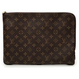 Clutch Louis Vuitton Monogram Etui Voyage MM Marrone