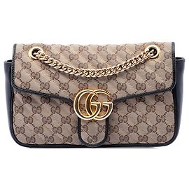 Borsa a tracolla Gucci Medium GG Marmont Matelasse Diagonal GG Canvas Beige