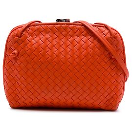 Orange Bottega Veneta Nappa Intrecciato Nodini Crossbody