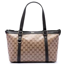 Gucci Abbey GG Crystal D Ring Tote in Beige