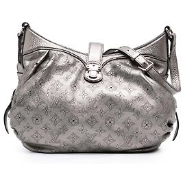 Borsa a tracolla Louis Vuitton Monogram Mahina XS argento