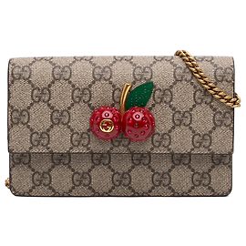 Borsa a tracolla Gucci Mini GG Supreme Ciliegia Beige