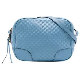 Borsa a tracolla blu Gucci Microguccissima Bree