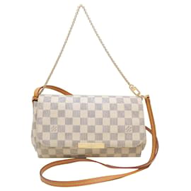 Borsa Louis Vuitton Damier Azur Favorite MM bianca
