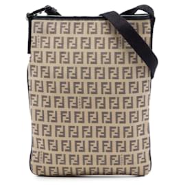 Borsa a tracolla in tela Fendi Zucchino beige