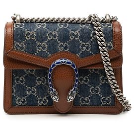 Sac bandoulière Gucci Small GG Denim Dionysus bleu