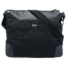 Borsa a tracolla Gucci Guccissima in tela con bordi neri