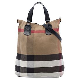 Borsa Tottenham Brit in tela Mega Check marrone Burberry