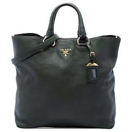 Borsa Tote Convertible Aperta Prada Vitello Daino Verde