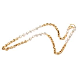 Collana a catena con perle finte placcata oro Gold Chanel Gold