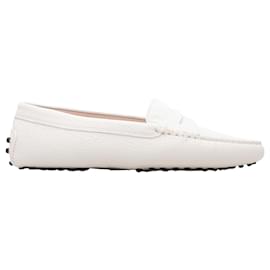 Mocassini Tod's in pelle martellata bianca Taglia 36.5