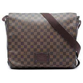 Borsa a tracolla Louis Vuitton Damier Ebene Brooklyn MM Marrone