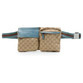 Borsa a tracolla Gucci GG Canvas Web beige