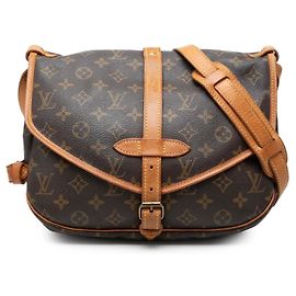Borsa a tracolla Louis Vuitton Monogram Saumur 25 marrone