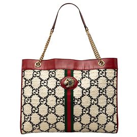 Tote Rajah in tweed GG Web bianco Gucci