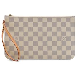Pochette Louis Vuitton Damier Azur Neverfull MM Bianca