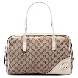 Borsa a tracolla New Britt in tela GG Gucci beige
