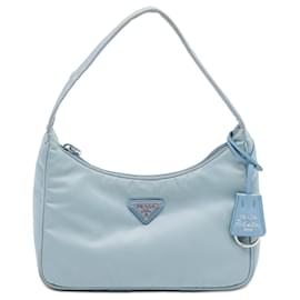 Borsa a tracolla blu Prada Tessuto Re Edition 2000
