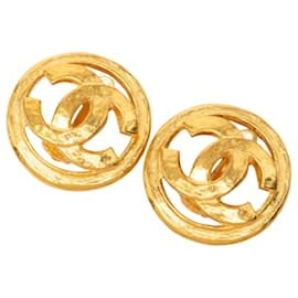 Orecchini a cerchio Chanel CC placcati oro