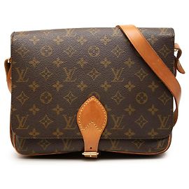 Borsa a tracolla Louis Vuitton Monogram Cartouchiere GM marrone