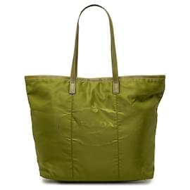 Tote Prada Tessuto Canapa Logo verde