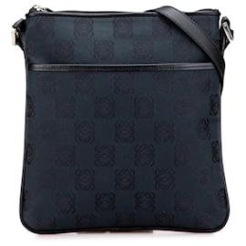 Borsa a tracolla in tela Anagram blu LOEWE